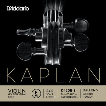 D'Addario Kaplan Golden Spiral Solo Violin E- Tinned High Carbon Steel