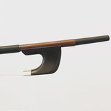 Nickel mounted, Brazilwood German Bass bow branded Jaeger Atelier